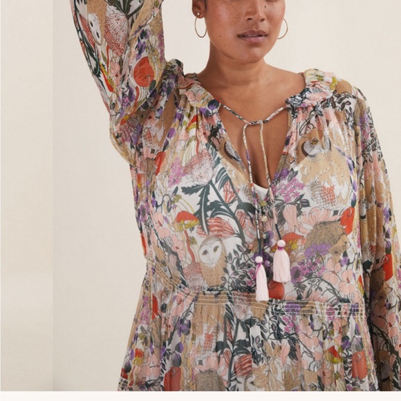 Anthropologie The Marais Printed Chiffon Maxi Dress - Picture 1 of 9